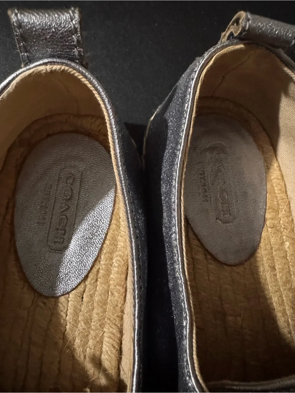 Coach Women's Ramira Glitter Espadrille Sneakers - Blue Gunmetal Size 7